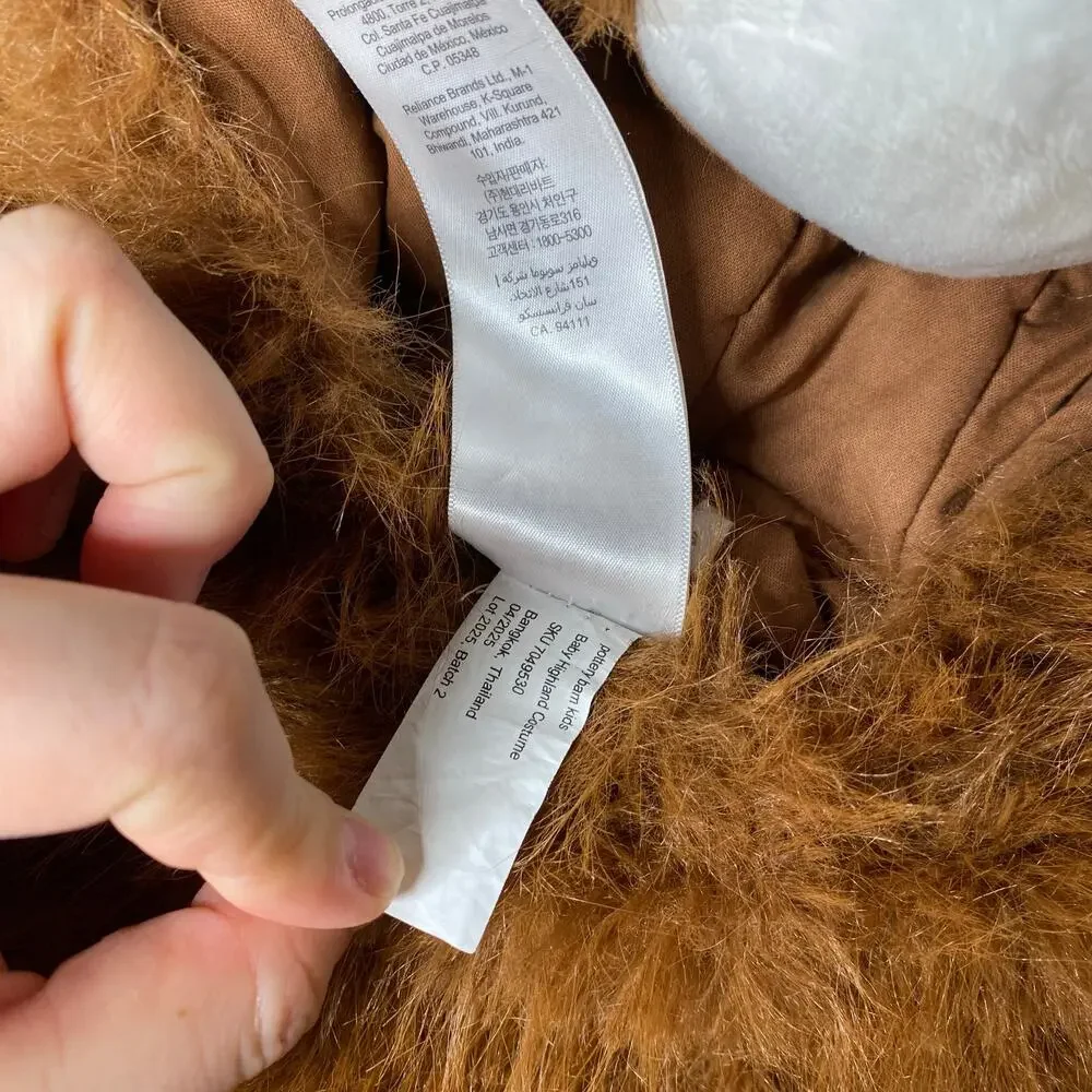 Pottery Barn Kids Costumes Highland Cow Brown Cow Size 6-12m EUC - Picture 5 of 12